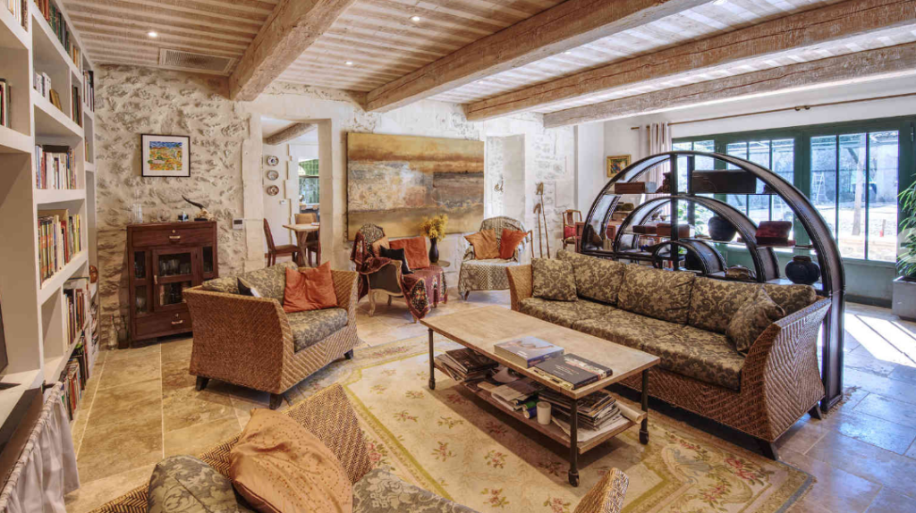 Salon du mas du grand chêne à Saint Rémy de Provence