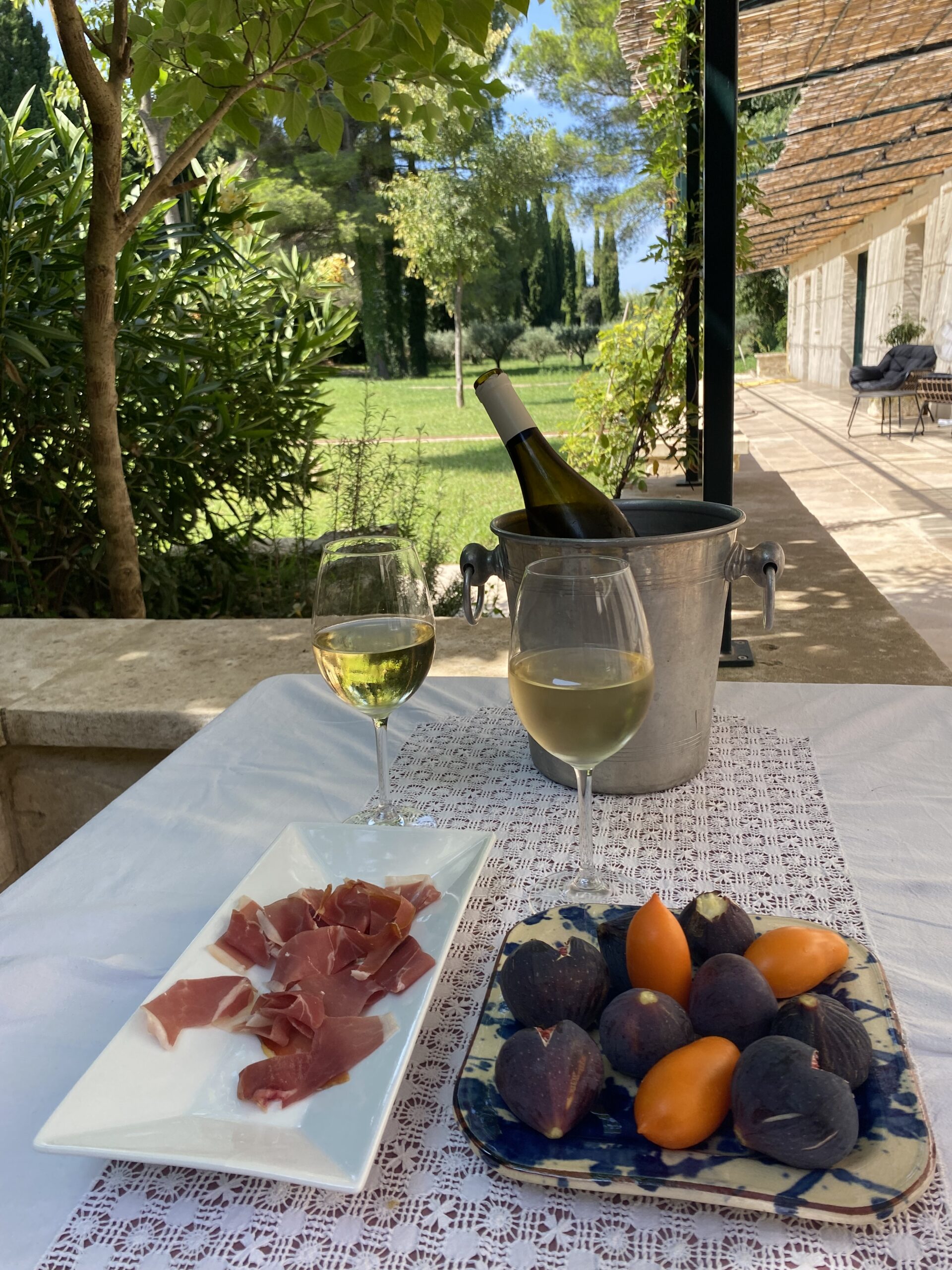 Moment de détente et de gourmandise au Mas du Grand Chêne à Saint Rémy de Provence à la location